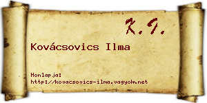 Kovácsovics Ilma névjegykártya