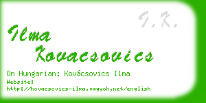 ilma kovacsovics business card